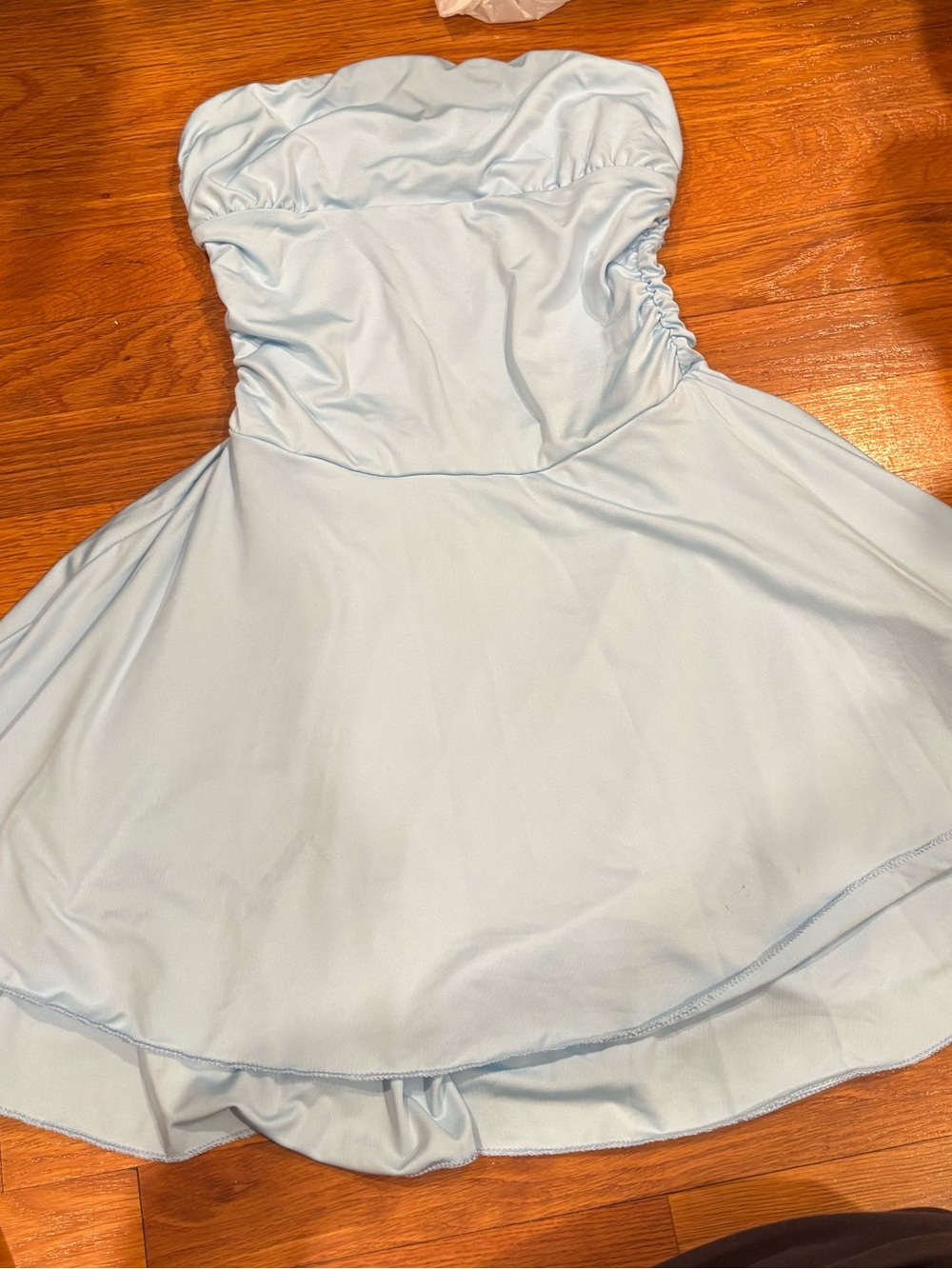 Strapless Light Blue Skater Dress - Women's Summer Dress